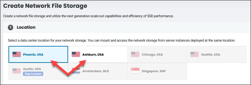 Network file storage location Phoenix