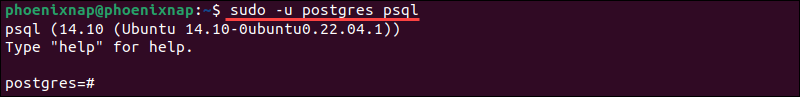 Access PostgreSQL database from Linux command line.