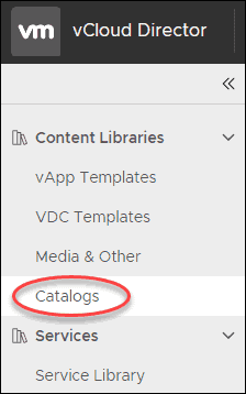 catalogs in vcloud director