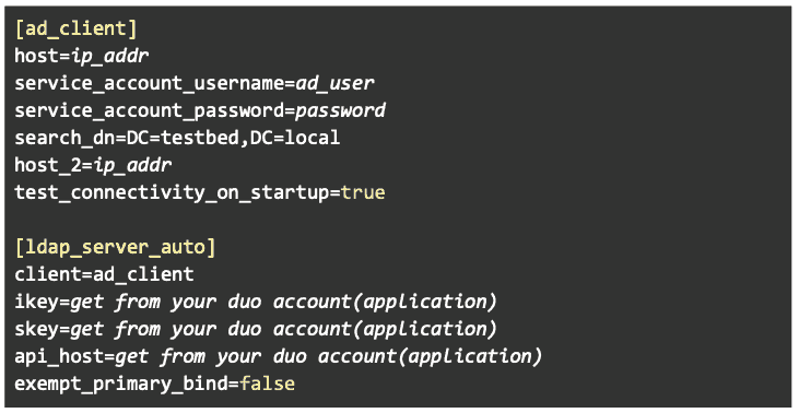 DUO Proxy Configuration