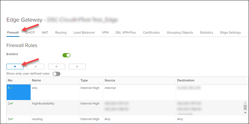 Edge gateway add firewall rule NSX-V