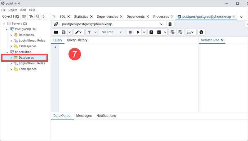 Execute queries in pgAdmin 4 Linux.