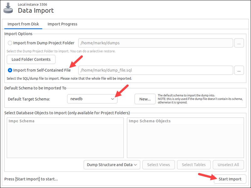 Importing procedure in MySQL Workbench.