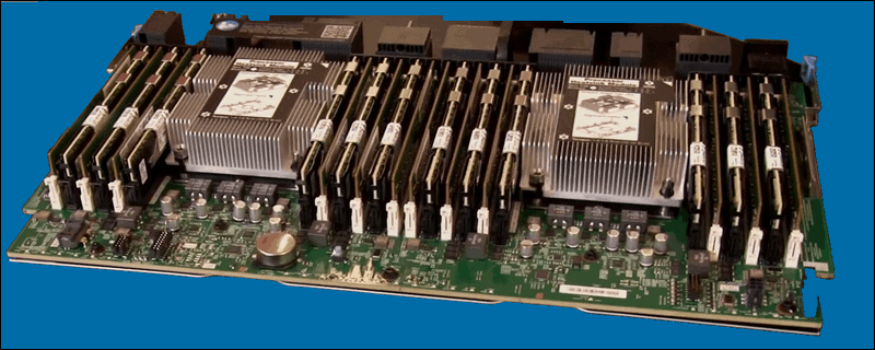 Image showing 2 CPUs with 6 DRAM moduls and 6 DCPMMs.