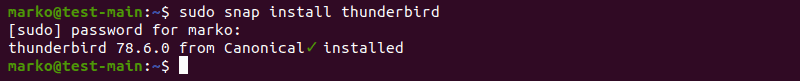 Installing Thunderbird on Ubuntu using Snap