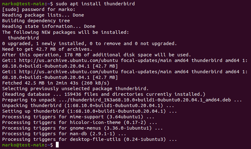 Installing Thunderbird on Ubuntu using APT