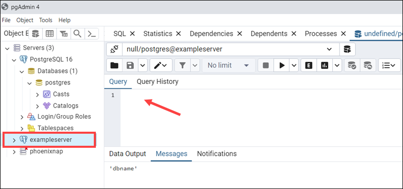 Write SQL query in pgAdmin 4.