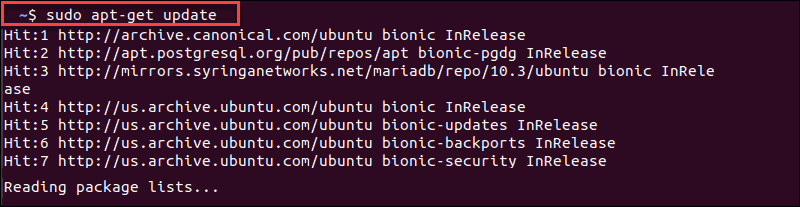example of apt-get update in ubuntu