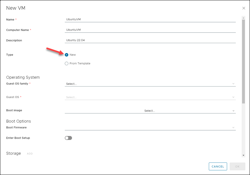 VMware Cloud Director new VM UI